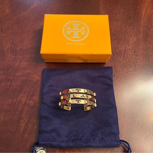 NIB RARE Tory Burch 16K Gold Plated Bracelet - Picture 5 of 10